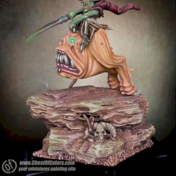 Night Goblin Boss on Giant Squig by Szczurak