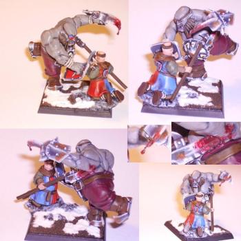 Bull vs. Man-at arms by Kromgrog_da_Git