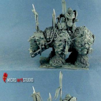 Ogre Kingdoms Tyrant on Rhinox by Lasota