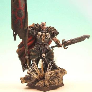 Converted Chaos Banner Bearer based onArchaon on foot by g.bax