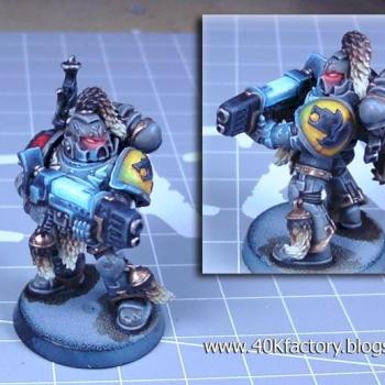Grey Hunter Space Wolves with plasmagun by psychomatt