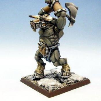 Minotaur of Ansvaar (#1, axe overhead) by inchhighgames