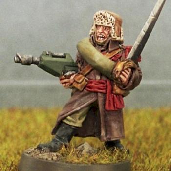 Imperial Guard, sergeant of Valhalla with laser pistol by Ravajaxe