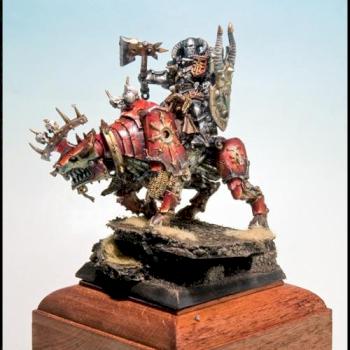 Chaos lord of Khorne on Juggernaut by Iguman