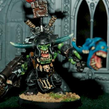Ork Warboss with Attack Squig by Neon Sky