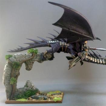 Dark Elves Lord On Dragon by darkstudios