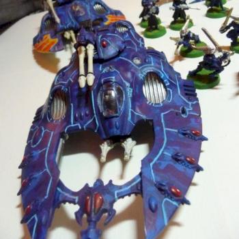 Warhammer 40k Eldar Army Alaitoc Waveserpent Falcon by delfury