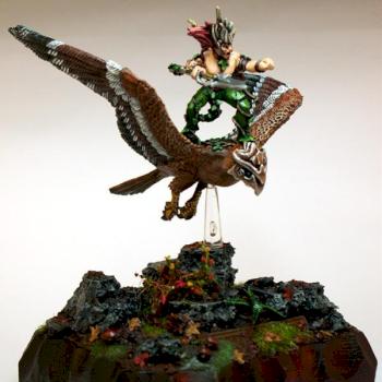 Wood Elf Warhawk Rider by paintress