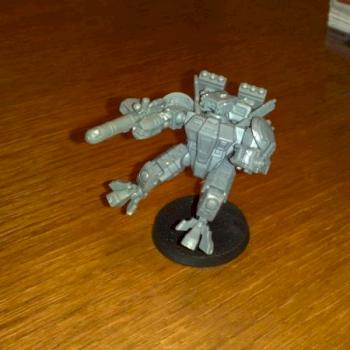 Converted Tau battlesuit commander by Keecai