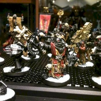 Chaplain Grimaldus and his Templar brothers by JinTek