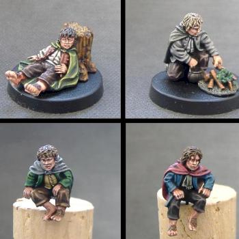 Hobbits - Frodo, Sam, Merry and Pippin by Vaeroun