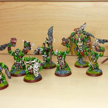 Snakebite boyz and the weirdboy by savage-ork-guy