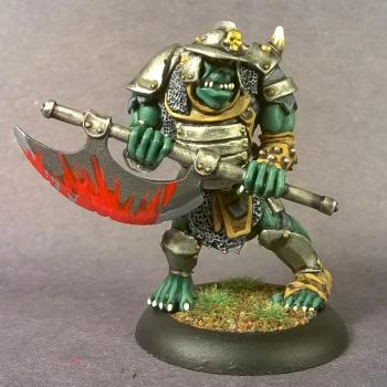 painted 14636: Gologh the Vicious, Black Orc Captain by mikecarrero