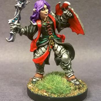 painted 03347: Larodin, Dark Elf Cleric by mikecarrero