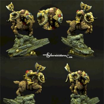 Dwarf Lord on Mountain Ram by Scibor