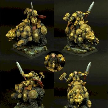 Dwarf on War Bear by Scibor