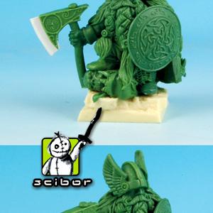 Dwarf Lord Greenstuff Sculpture by Scibor