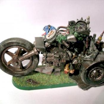Ork warboss on bike, remake by Fjugin