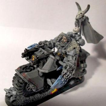 Space wolf lord on bike by Fjugin