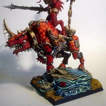 HERALD OF KHORNE ON JUGGERNAUT by WY ZNAWCA