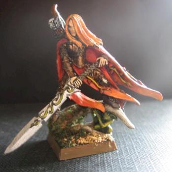 Wood elf noble with great weapon by thniglith