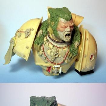 Space Wolf Bust sculpt by bragon