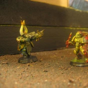 Space marine and chaos lord confronts by skejtboi
