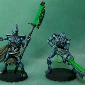 Necron Lord and Warrior by twelveravens