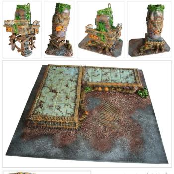 SLIME WACHTOWER & SILO PLATFORM SET battleboard scenery terrain by studiolevel