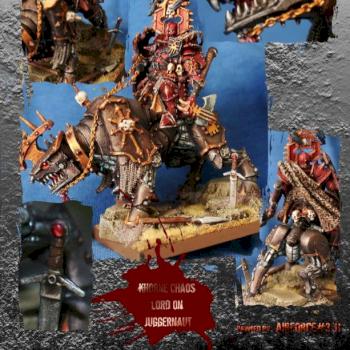 khorne chaos lord on juggernaut by AirForce3