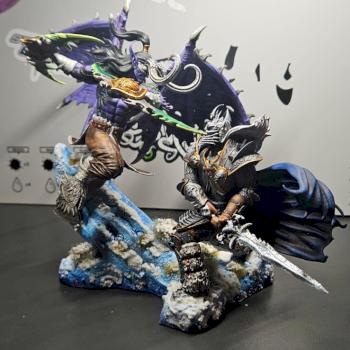 Illidan Stormgrimm and Lichking Artas by zero5o