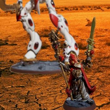 Eldar desert moon scene - Eldrad - Wraithknight by T1k