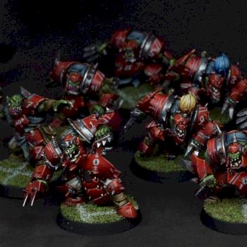 Blood Bowl orc team by stalkerminsky