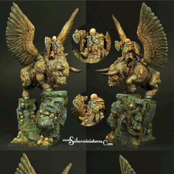 Evil Dwarf on Winged Bull by Scibor
