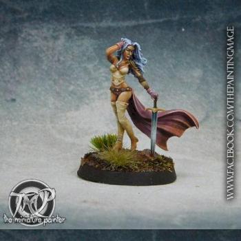 pin-up female warrior by miniking