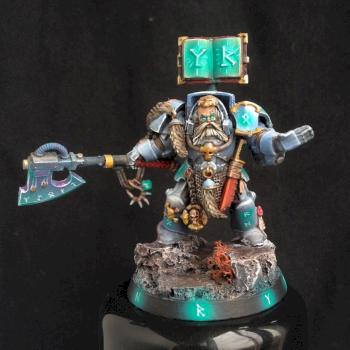 Space Wolves Rune Priest in Terminator Armour -Conversion by GobBoss