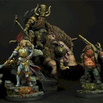 Fantasy 54mm Dwarves and Elf by Scibor