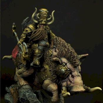 Moscal Dwarf on War Boar 54mm by Scibor