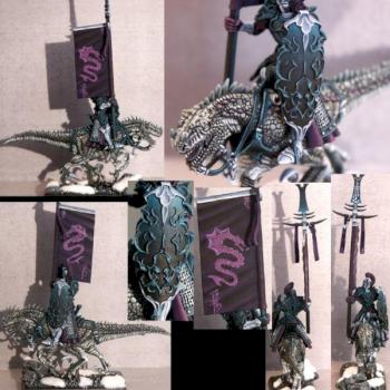 Dark elf Cold One Standart bearer by lukatme