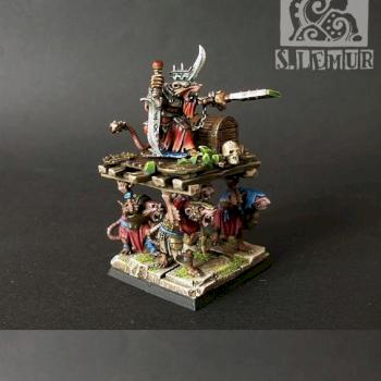 Skaven Warlord on Warlitter by siny lemur