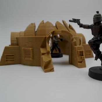 Terrain 3D Printed Tan SciFi Hut Ruin for Star Wars Legion, 40k and others by w013ejb