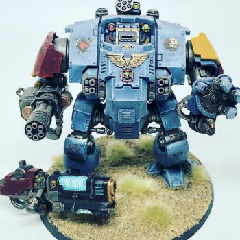 Space Wolf - Redemptor Dreadnought by thelonewolfie