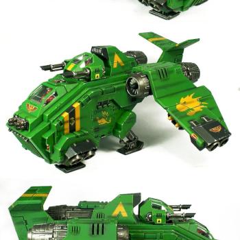 Space Marine Salamanders - Stormraven Gunship by h34dnotf0und