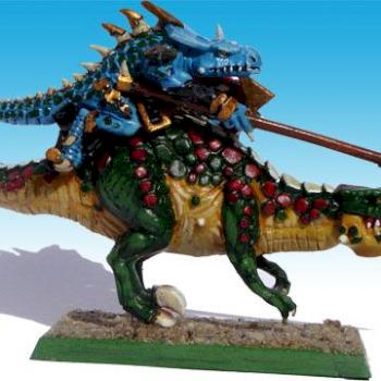 Saurus warior on a Cold One by Ole