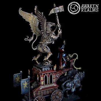 Warhammer Empire Theogonist Volkmar the Grim on War Altair / Luminark of Hysh / Hurricanum by Awaken Realms