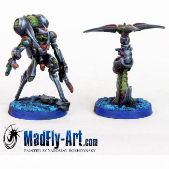 Ikadron Batroid and Imetron by MadFlyArtStudio
