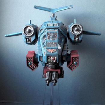 Space Marines Crimson Fists Stormtalon Gunship by filipple