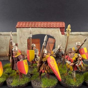 28mm BTD Lion/Dragon Rampant Retiune (men-at-arms) by avalonindustries2040