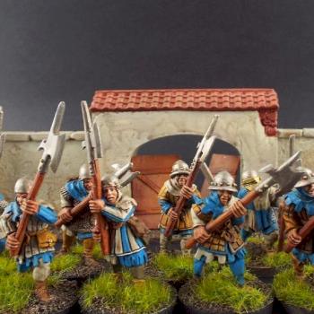 28mm BTD Lion/Dragon Rampant Retiune (men-at-arms) by avalonindustries2040