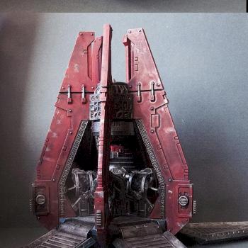 Space Marines Crimson Fists Drop Pod by filipple
